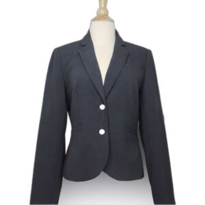 NWT Calvin Klein Size 8 Charcoal 2 Metal Button Professional Blazer